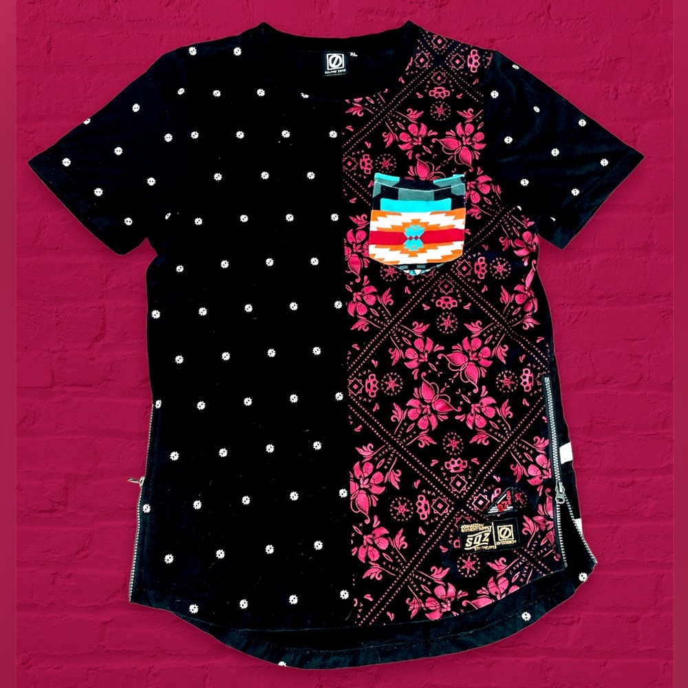 Volume Zero Split Pattern Designer Shirt W/ Side … - image 1